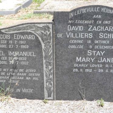 SCHWARTZ David Zacharias de Villiers 1888-1959 :: STAY Mary Jane 1912-1991