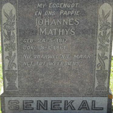 SENEKAL Johannes Mathys 1917-1961