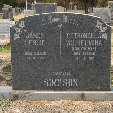 SIMPSON James Leslie 1906-1956 &amp; Petronella Wilhelmina VAN WYK 1908-1969