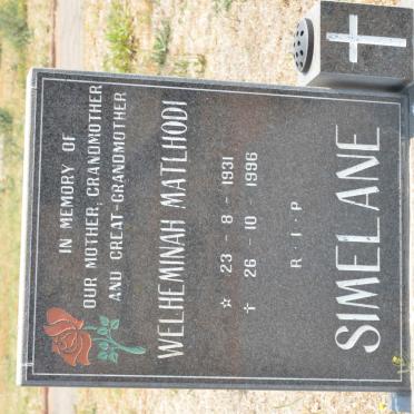 SIMELANE Welheminah Matlhodi 1931-1996