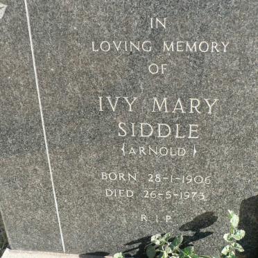 SIDDLE Ivy Mary nee ARNOLD 1906-1973
