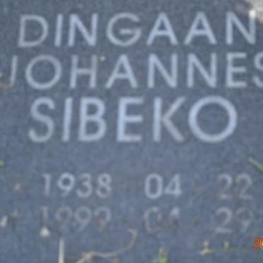 SIBEKO Dingaan Johannes 1938-1999