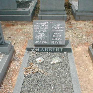 SLABBERT Mathys Johannes Petrus 1919-1987 &amp; Aletta Adriana 1922-1988