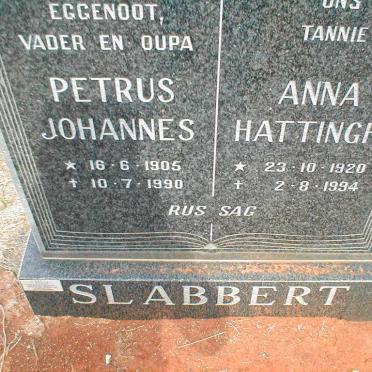 SLABBERT Petrus Johannes 1905-1990 :: HATTINGH Anna 1920-1994