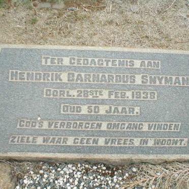 SNYMAN Hendrik Barnardus 1888-1938