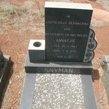 SNYMAN Annatjie 1947-1972