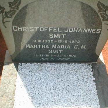 SMIT Christoffel Johannes 1930-1972 &amp; Martha Maria C.M. 1916-1978