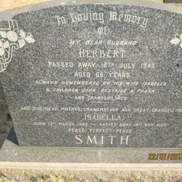 SMITH Herbert -1943 &amp; Isabella 1882-1969