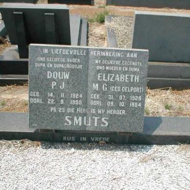 SMUTS Douw P.J. 1924-1988 &amp; Elizabeth M.G. DELPORT 1929-1984