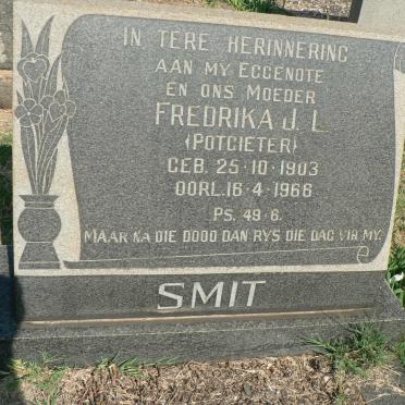 SMIT Christiaan Hendrik 1899-1975 &amp; Fredrika J.L. nee POTGIETER 1903-1966