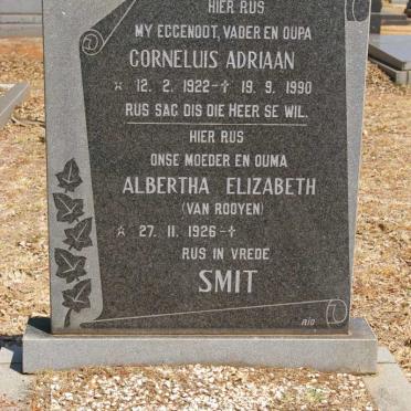 SMIT Corneluis Adriaan 1922-1990 &amp; Albertha Elizabeth VAN ROOYEN 1926-