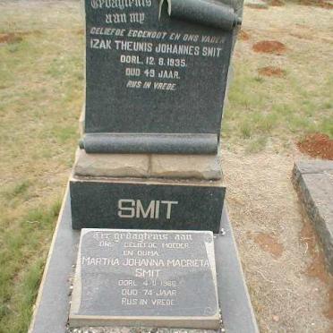 SMIT Izak Theunis Johannes -1935 &amp; Martha Johanna Magrieta -1986