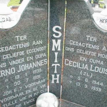 SMITH Arno Johannes 1939-1991 &amp; Cecilia Louisa 1944-1998