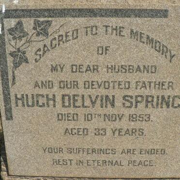 SPRINGER Hugh Delvin -1953