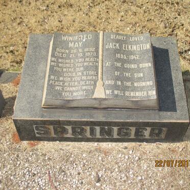 SPRINGER Jack Elkington 1895-1947 &amp; Winifred May 1892-1973