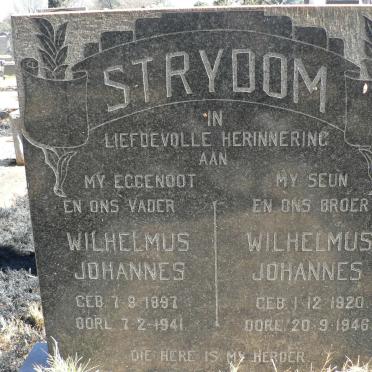 STRYDOM Wilhelmus Johannes 1897-1941 ::  STRYDOM Wilhelmus Johannes 1920-1946