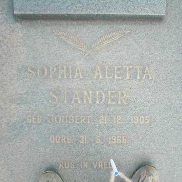 STANDER Sophia Aletta nee JOUBERT 1905-1966