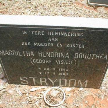 STRYDOM Magrietha Hendrina Dorothea nee VISAGÉ 1943-1986