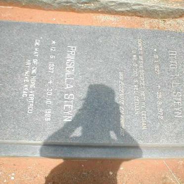 STEYN Otto T.L. 1927-1972 &amp; Prinscilla 1937-1988
