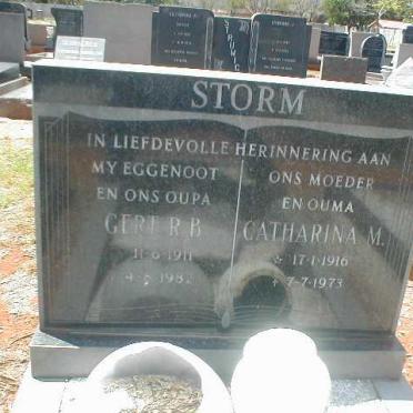 STORM Gert R.B. 1911-1982 &amp; Catharina M. 1916-1973