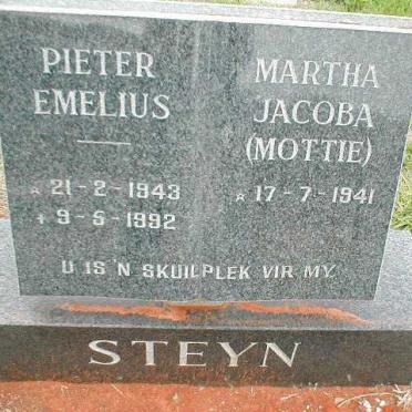 STEYN Pieter Emelius 1943-1992 &amp; Martha Jacoba 1941-