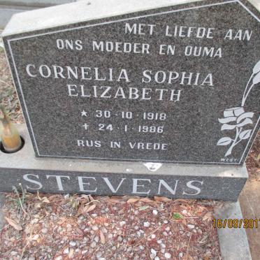 STEVENS Cornelia Sophia Elizabeth 1918-1986