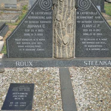 STEENKAMP Floris J.P. 1913-1965 :: ROUX Hendrik Jacobus 1926-1997 :: ROUX Johanna C. 1923-1995