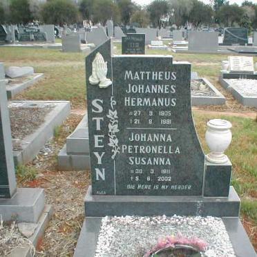 STEYN Mattheus Johannes Hermanus 1905-1981 &amp; Johanna Petronella Susanna 1911-2002
