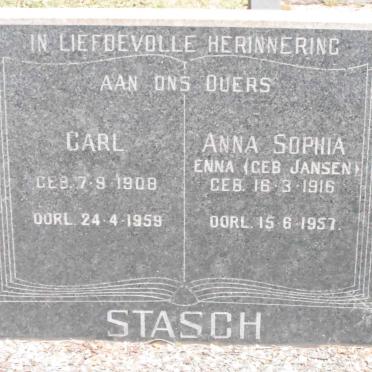 STASCH Carl 1908-1959 &amp; Anna Sophia JANSEN 1916-1957