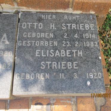 STRIEBE Otto H. 1914-1983 &amp; Elisabeth 1920-