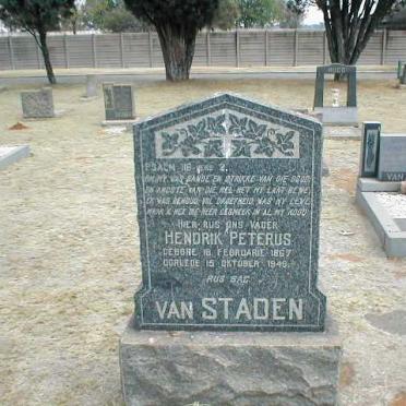 STADEN Hendrik Peterus, van 1867-1948