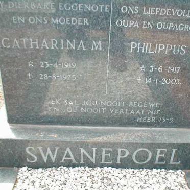 SWANEPOEL Philippus J. 1917-2003 &amp; Catharina M. 1919-1975