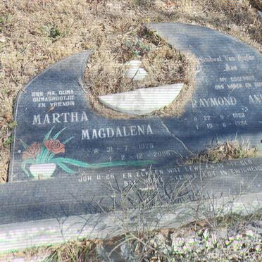 SWART Raymond Andrew 1923-1994 &amp; Martha Magdalena 1926-2006