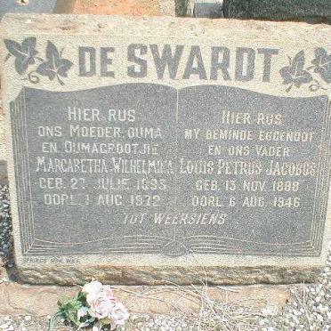 SWARDT Louis Petrus Jacobus, de 1888-1946 &amp; Margaretha Wilhelmina 1883-1972