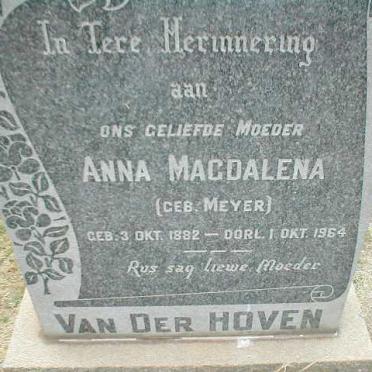 HOVEN Anna Magdalena, van der nee MEYER 1882-1964
