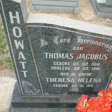 HOWATT Thomas Jacobus 1916-1991 &amp; Theresa Helena 1915-