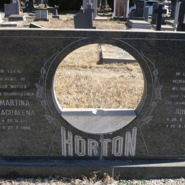 HORTON John 1904-1990 &amp; Martina Magdalena 1907-1996