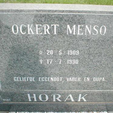 HORAK Ockert Menso 1909-1990