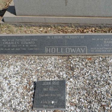 HOLLOWAY Charles Edward 1915-1979 &amp; Barbara 1915-1970 :: REID Joan nee HOLLOWAY 1940-2003