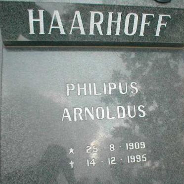 HAARHOFF Philipus Arnoldus 1909-1995