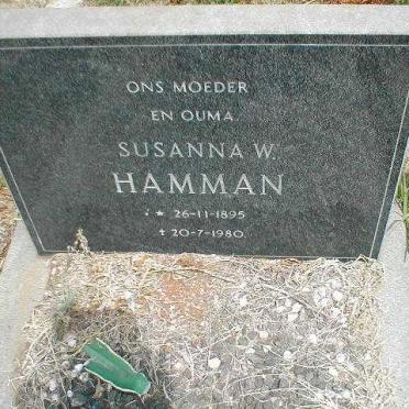 HAMMAN Susanna W. 1895-1980