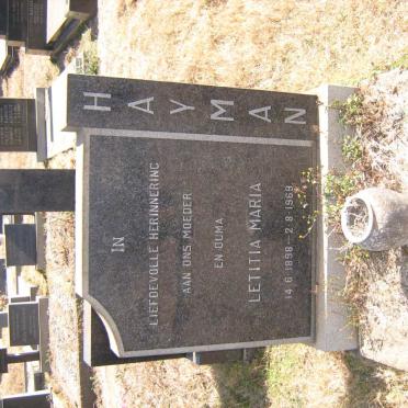 HAYMAN Letitia Maria 1898-1969