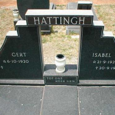 HATTINGH Gert 1920- &amp; Isabel 1924-1988