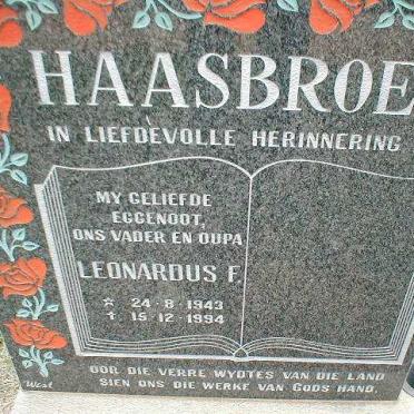 HAASBROEK Leonardus F. 1943-1994