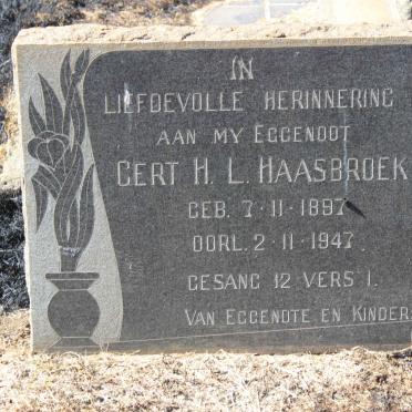 HAASBROEK Gert H.L. 1897-1947