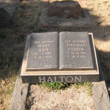 HALTON Mary Ann 1886-1974 :: HALTON Thomas Tyson 1915-1951