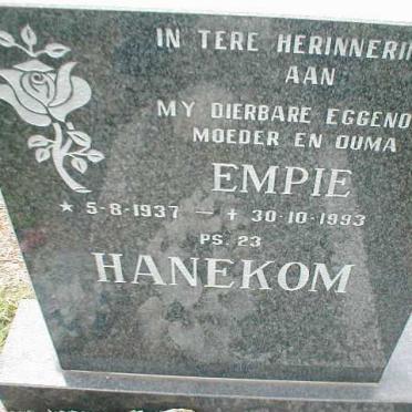 HANEKOM Empie 1937-1993