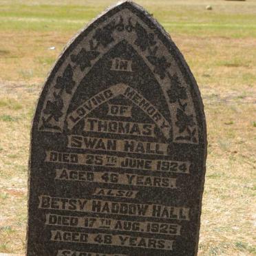 HALL Thomas Swan -1924 &amp; Betsy Haddow -1925