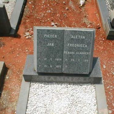 HAMMES Pieter Jan 1904-1972 &amp; Aletha Fredrieca SLABBERT 1911-