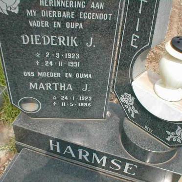 HARMSE Diederik J. 1923-1991 &amp; Martha J. 1923-1995